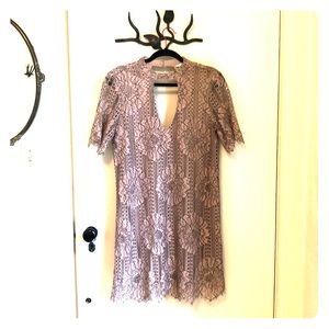 Rose and black lace dress